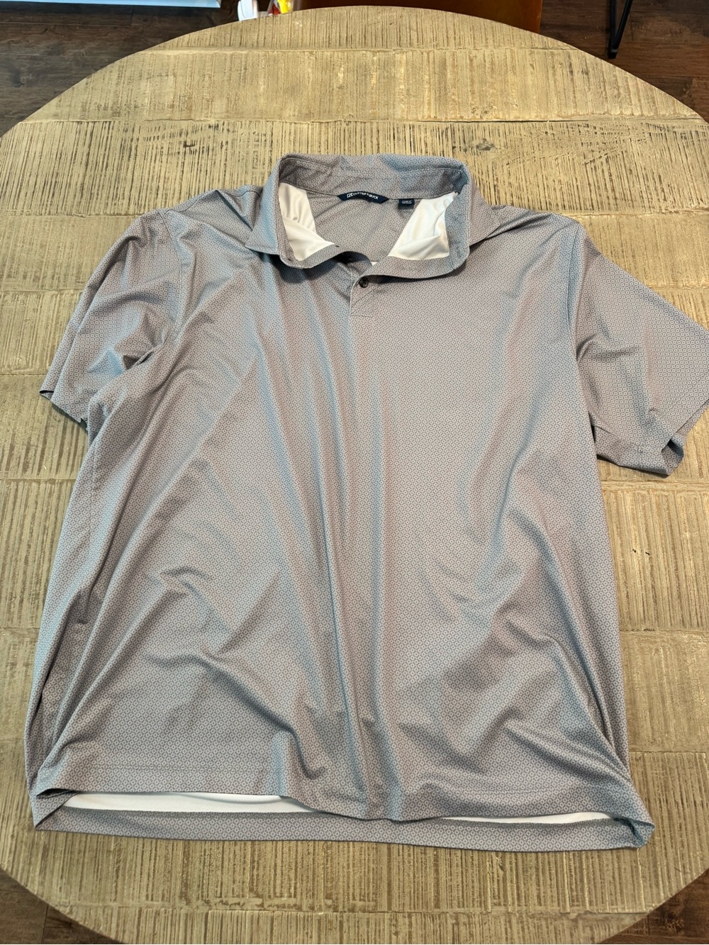 Cutter & Buck Men's Light Gray Microdot Polo